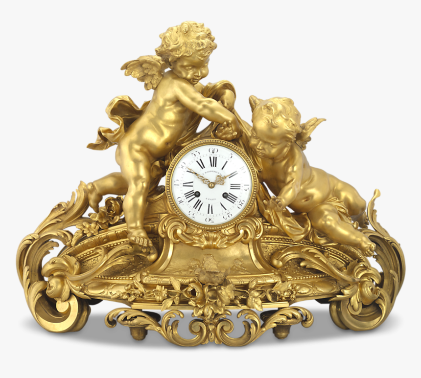 Barbedienne Gilt Bronze Mantel Clock - Quartz Clock, HD Png Download, Free Download