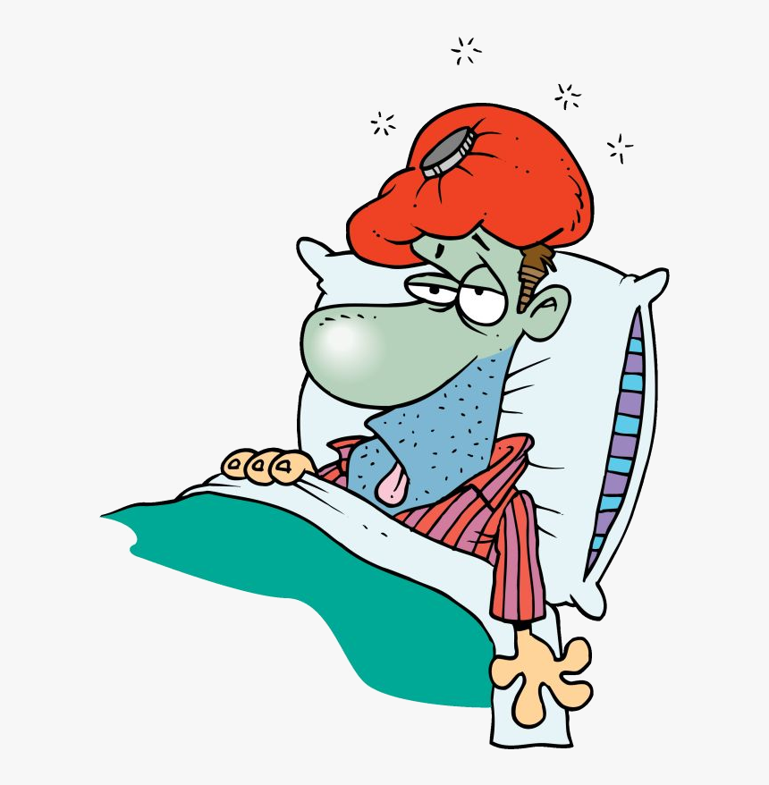 Sick Person Free People Cliparts Clip Art Transparent - Sick In Bed Cartoon, HD Png Download, Free Download