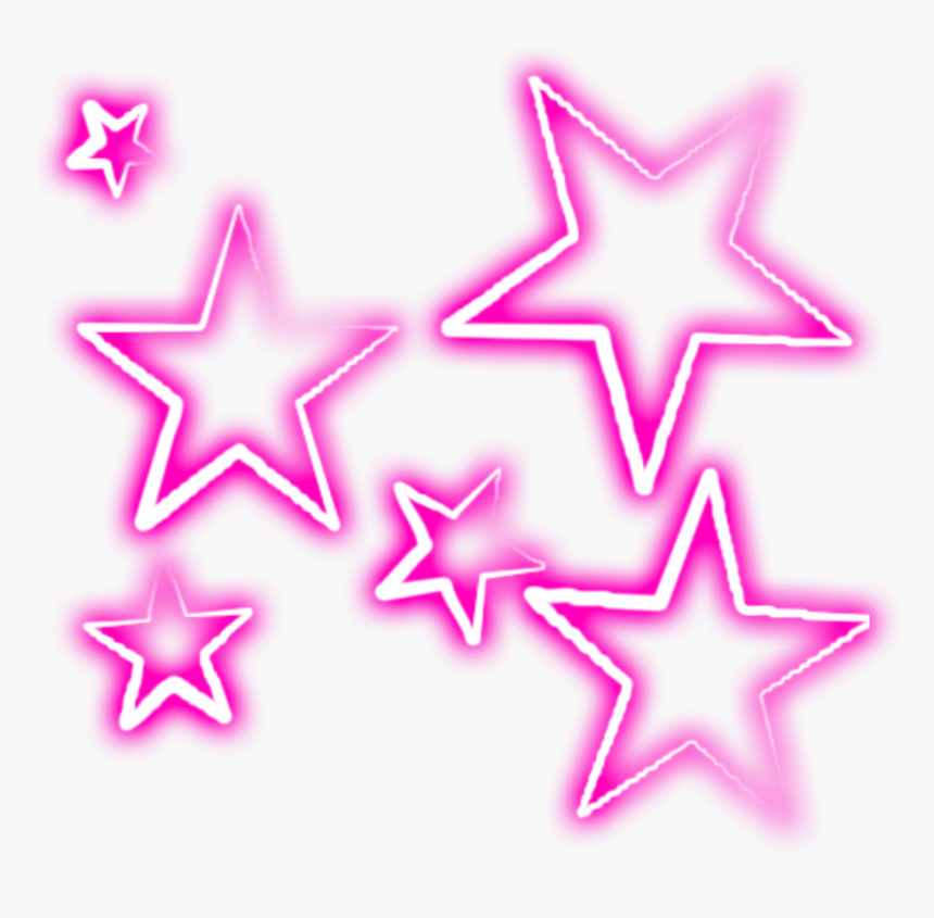 Stars Star Effect Ftestickers Stickers Autocollants - Estrellas Neon Png, Transparent Png, Free Download