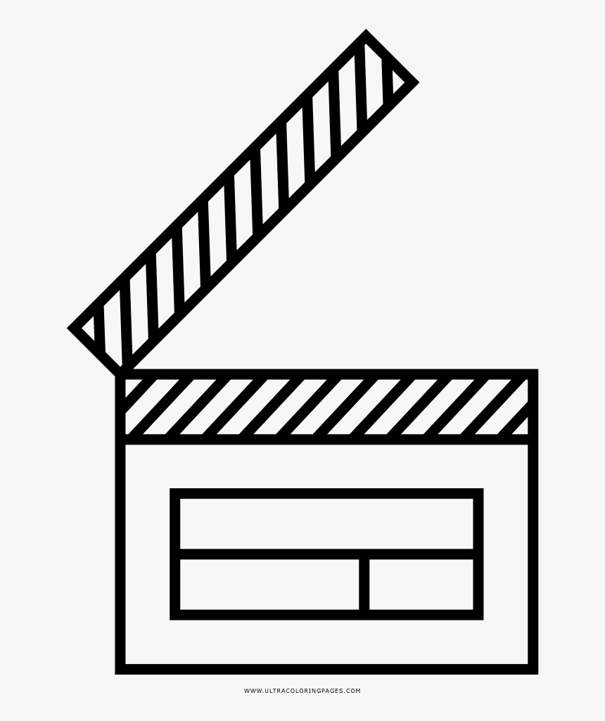 Clapper Board Coloring Page - Line Art, HD Png Download, Free Download