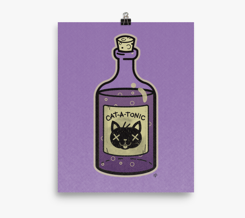 Cat A Tonic Poison Bottle - Glass Bottle, HD Png Download, Free Download