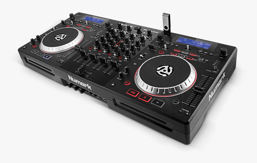 Numark Mixdeck Quad Internal Mixing With Virtualdj - 4 Channel Dj Controller With Cd, HD Png Download, Free Download