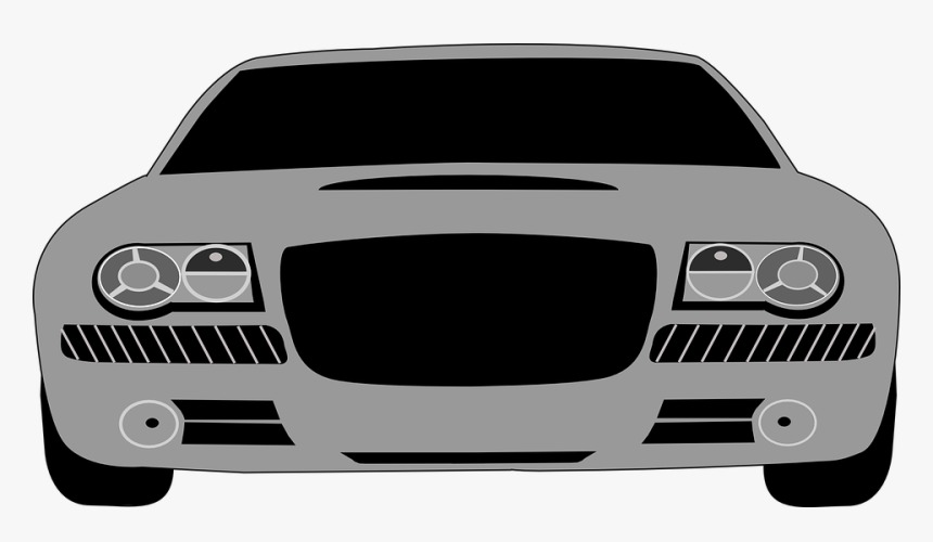 Car, Bragger, Front, Fat, Headlights, Silver, Deep - Cartoon Front View Car Png, Transparent Png, Free Download