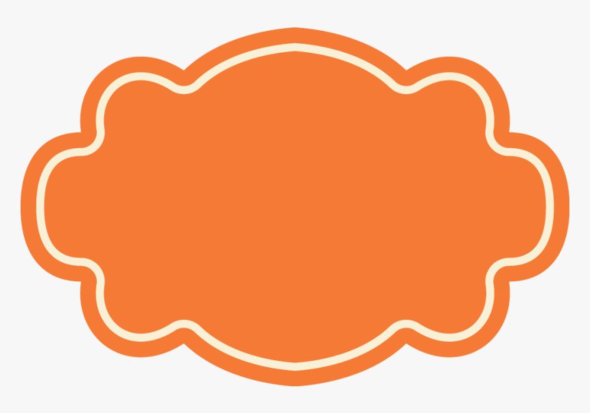 Orange Cloud Badge With White Border - Orange Border Clip Art, HD Png Download, Free Download
