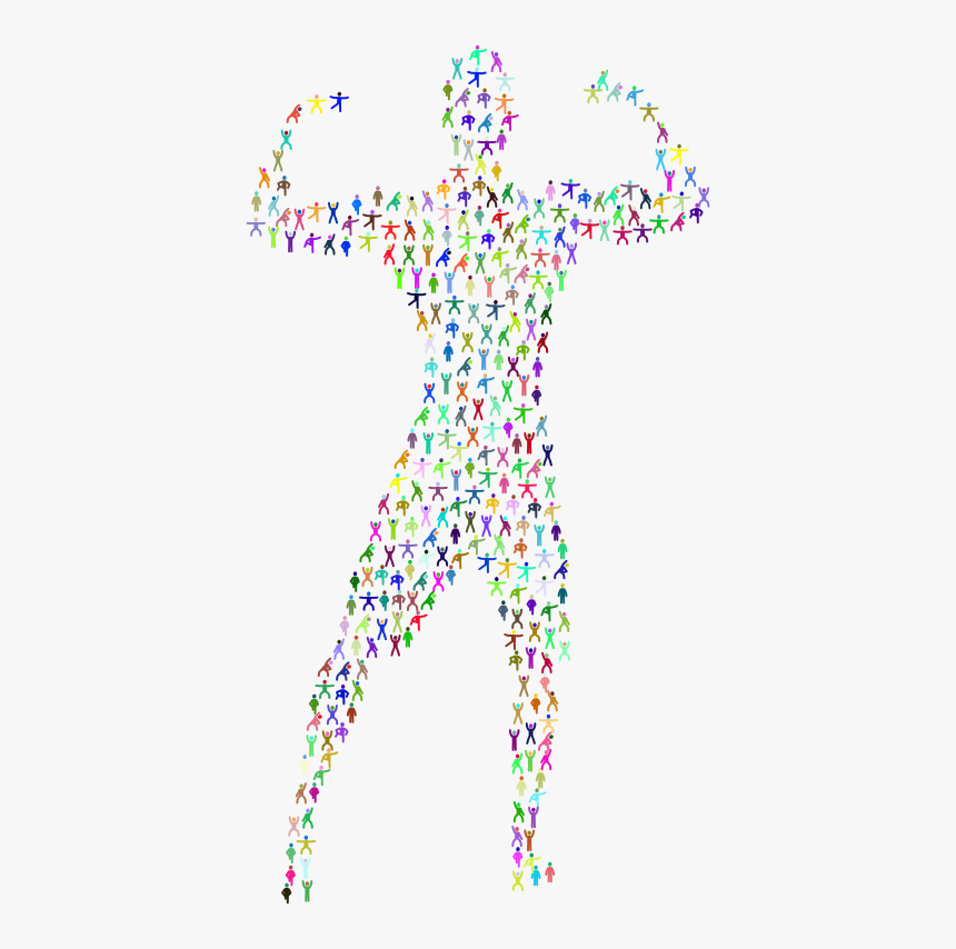 Bodybuilder Flexing Fitness Icons Prismatic, HD Png Download, Free Download