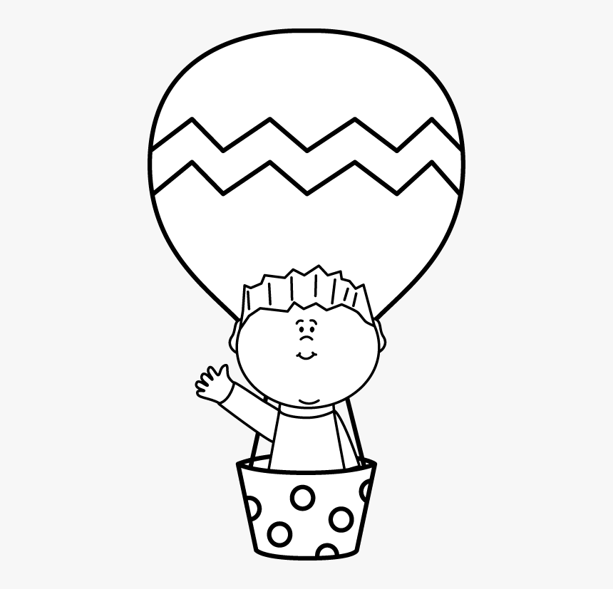 Boy In A Hot - Clip Art Picture Of Hot Air Balloon, HD Png Download, Free Download
