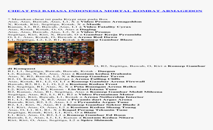 Kode Mortal Kombat Shaolin Monks Ps2 Langsung Tamat, HD Png Download, Free Download