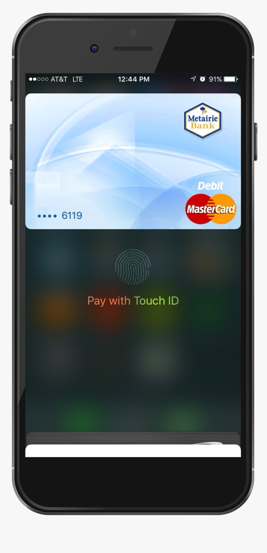 Phone With Apple Pay And Metairie Bank Debit Card - Metairie Bank, HD Png Download, Free Download