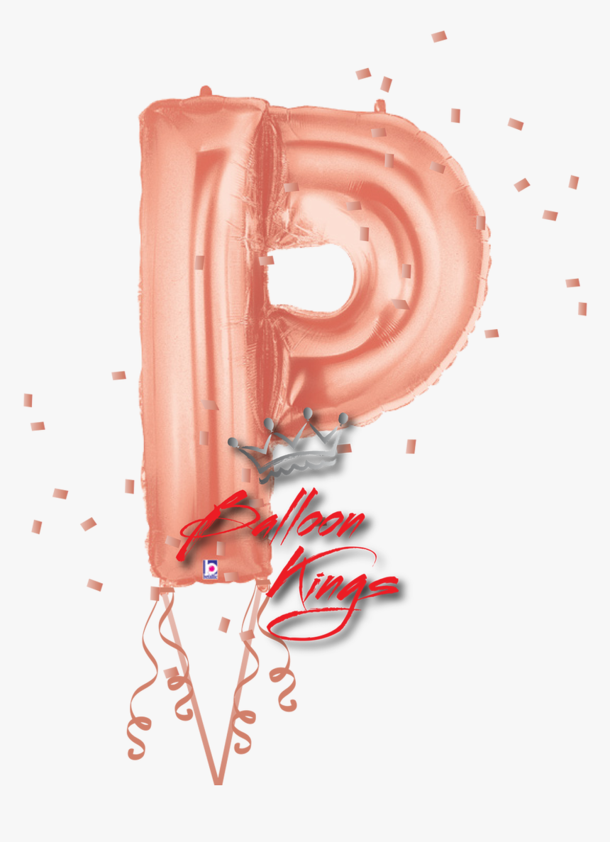 Rose Gold Letter P - Letter P Rose Gold Balloon, HD Png Download, Free Download