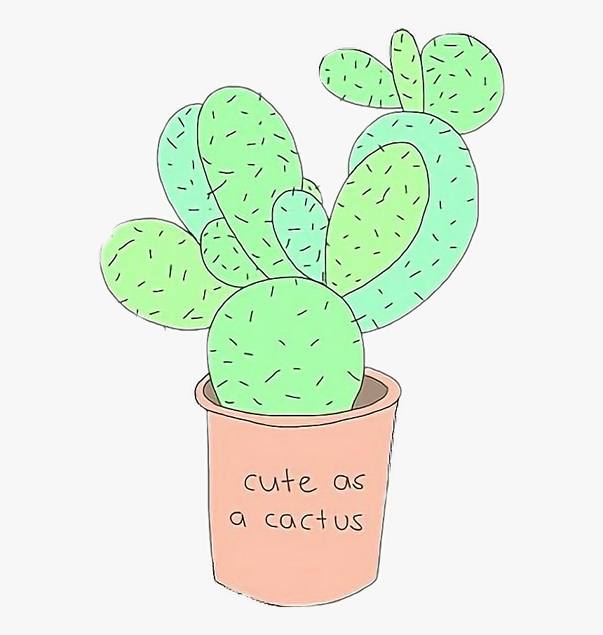 Transparent Cute Cactus Clipart - Fondos De Cactus Tumblr Dibujos, HD Png D...