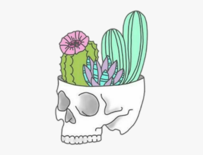 #tumblr #skull #esqueleto #cactus #cacto #cactos #flowers - Stickers Cactus Tumblr Png, Transparent Png, Free Download