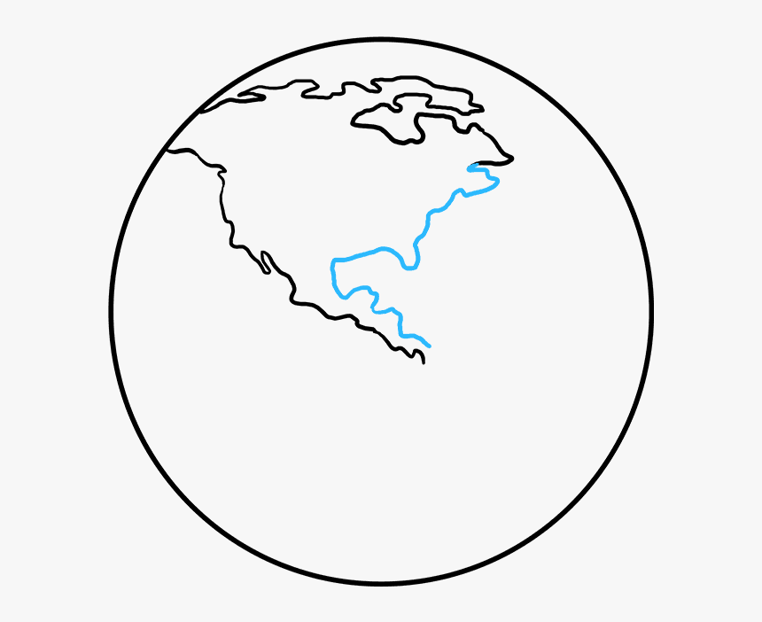 How To Draw Earth - Gulf Drawing Easy, HD Png Download, Free Download