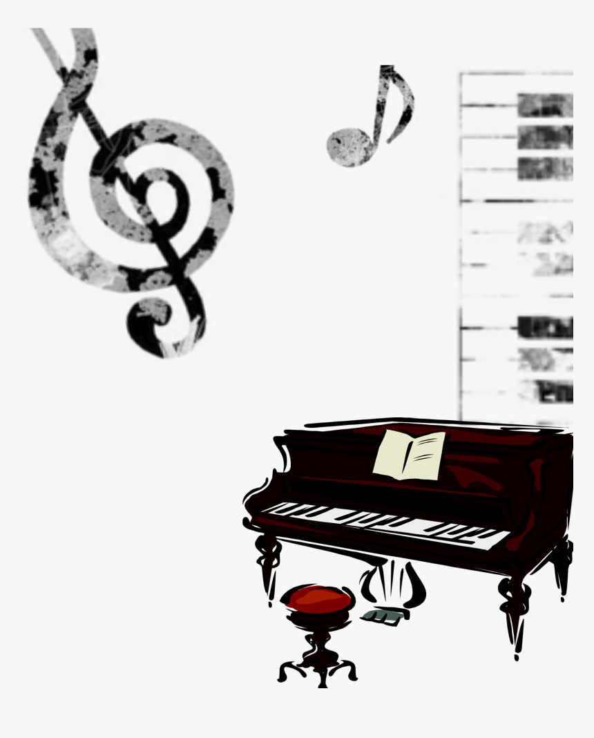 Piano Photography Drawing Musical Keyboard Illustration - Drawing Piano Design, HD Png Download, Free Download