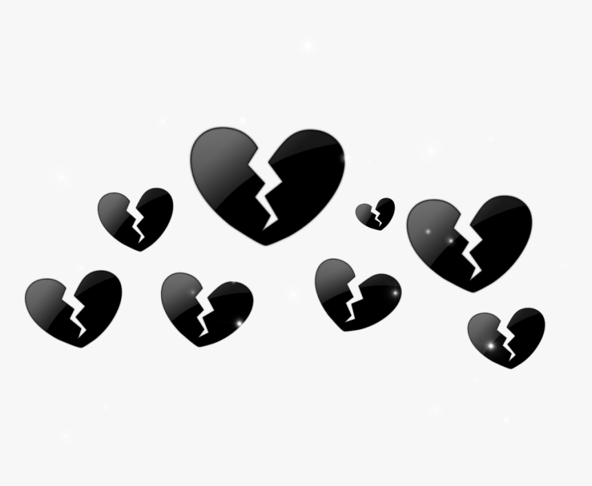 Black Broken Hearts Png, Transparent Png - kindpng