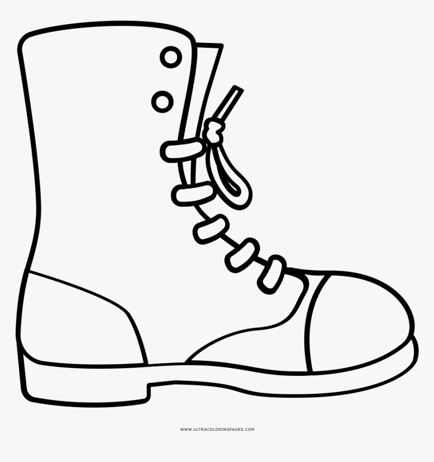 Combat Boot Coloring Page - Easy Combat Boot Drawing, HD Png Download ...