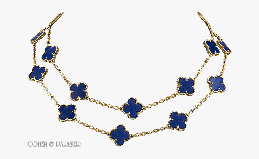 Van Cleef And Arpels Lapis Lazuli Alhambra Necklace - Van Cleef Alhambra Lapis Necklace, HD Png Download, Free Download