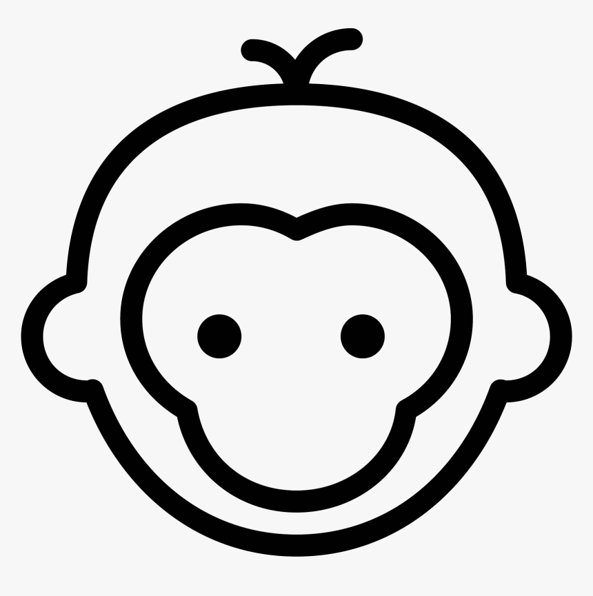 Monkey Ears Png Clip Black And White Stock - Transparent Monkey Icon Free, Png Download, Free Download