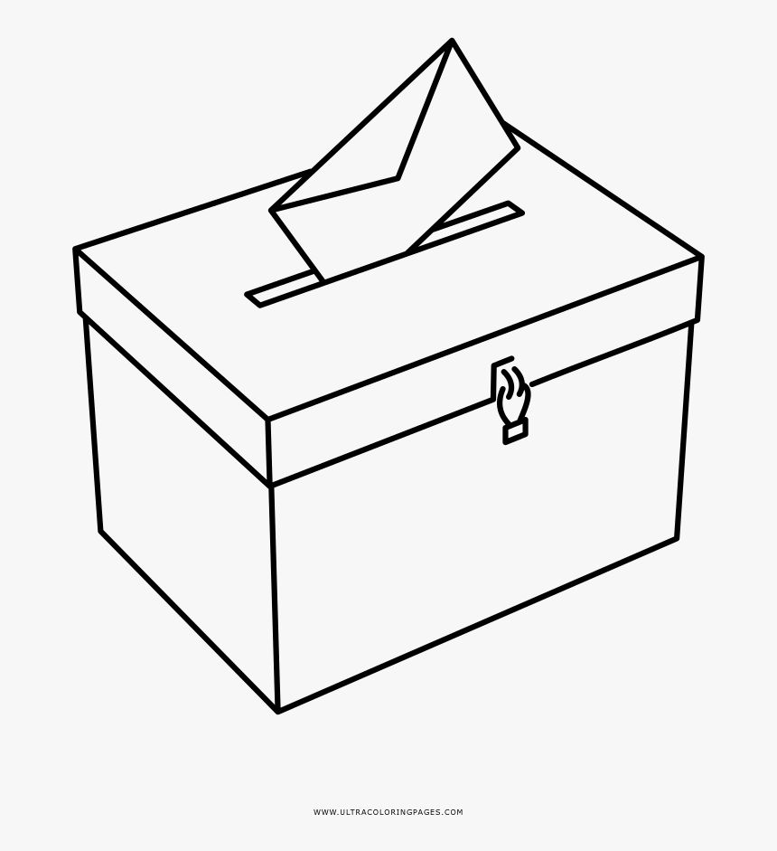 Ballot Box Coloring Page - Urna Desenho Para Pintar, HD Png Download, Free Download