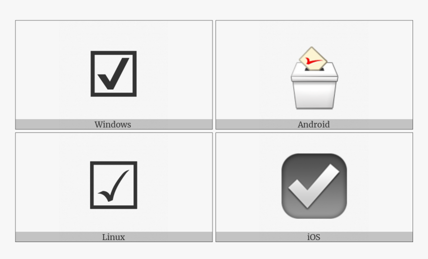 Ballot Box With Check On Various Operating Systems - Ballot Box Utf Osx, HD Png Download, Free Download