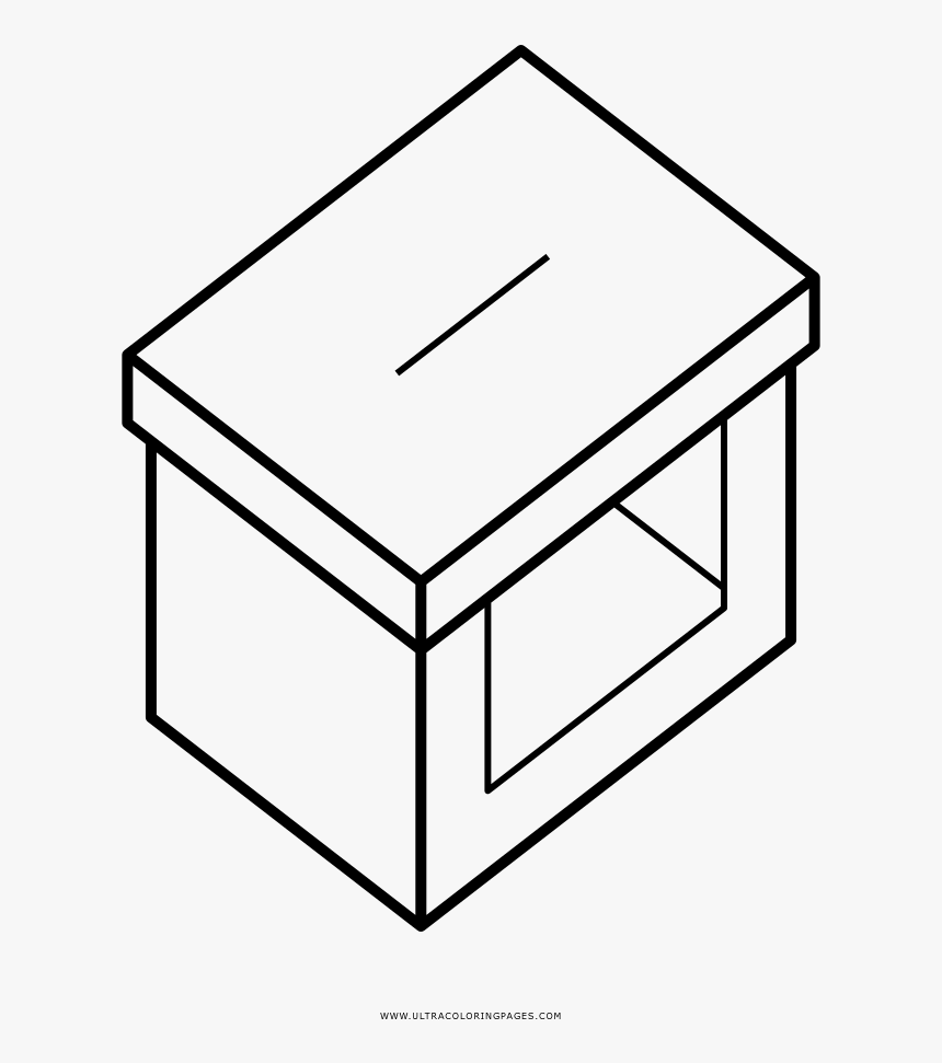 Ballot Box Coloring Page - Dice Black And White, HD Png Download, Free Download