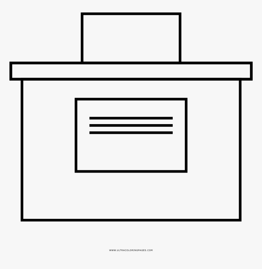 Ballot Box Coloring Page - Line Art, HD Png Download, Free Download