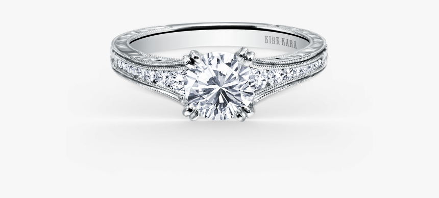 Stella 18k White Gold Engagement Ring Geoffreys Diamonds - Kirk Kara Engagement Ring, HD Png Download, Free Download