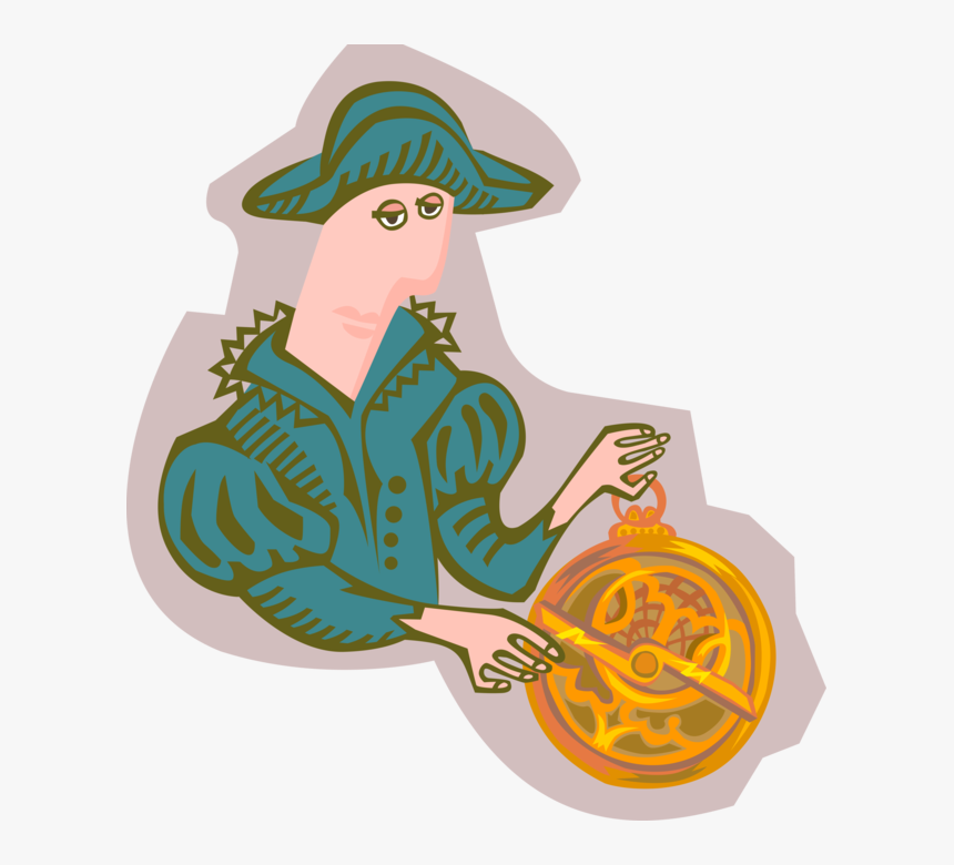 Vector Illustration Of Explorer Adventurer With Astrolabe - Illustration, HD Png Download, Free Download