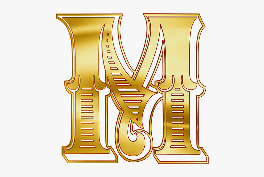 Cyrillic Small Letter M Clip Arts - Gold Letter M Png, Transparent Png, Free Download