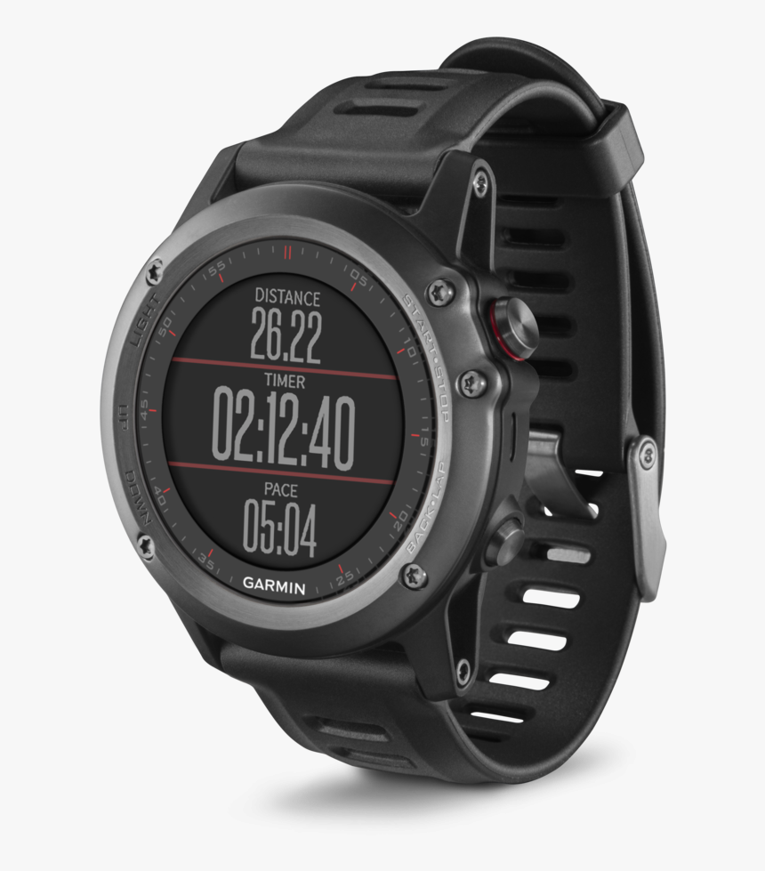 Garmin Fenix 3 Gray Watch W/ Black Band - Garmin Fenix 6x Pro Solar, HD Png Download, Free Download