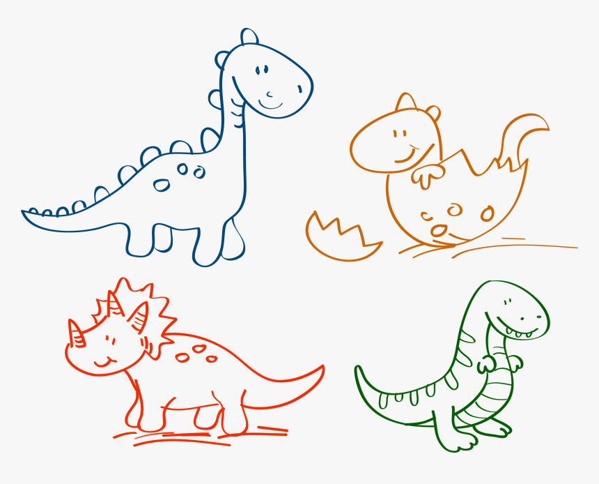 Clip Art Dinosaur Drawing Pictures - Drawn Dinosaur Clipart Easy, HD Png Download, Free Download