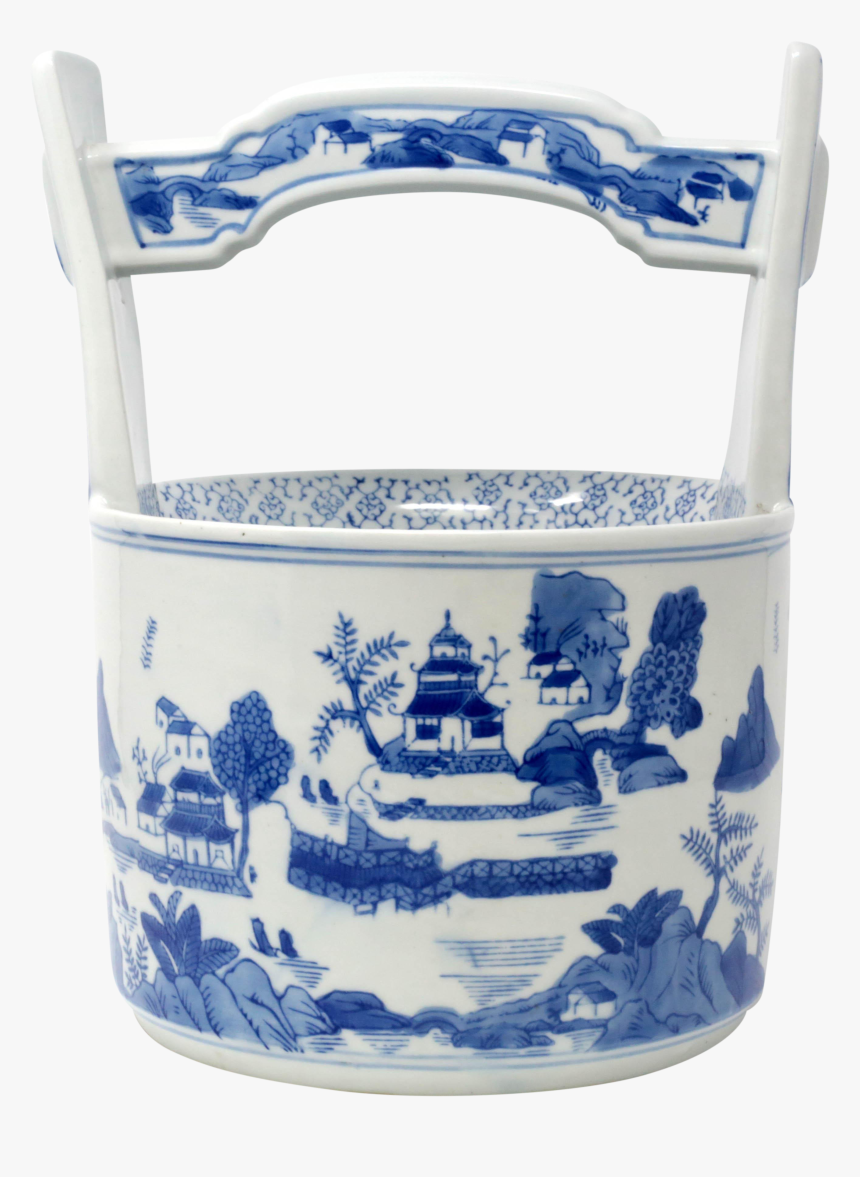 Wishing Well Bucket Blue And White Porcelain, HD Png Download, Free Download