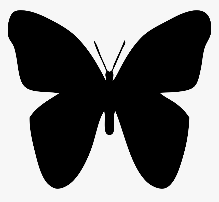 Lovable Butterfly Silhouette Clip Art Medium Size - Black And White Shape, HD Png Download, Free Download