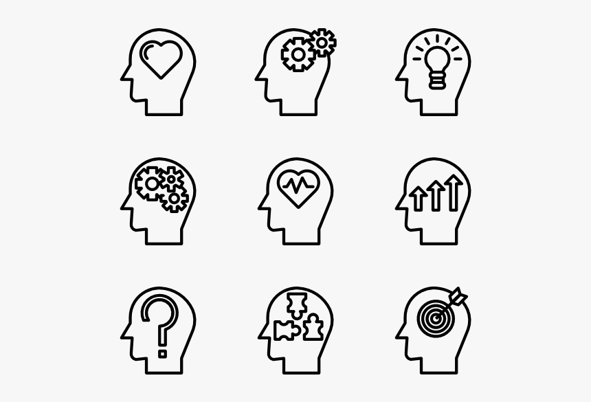 Vector Brain Black And White - Icone Top Of Mind, HD Png Download, Free Download