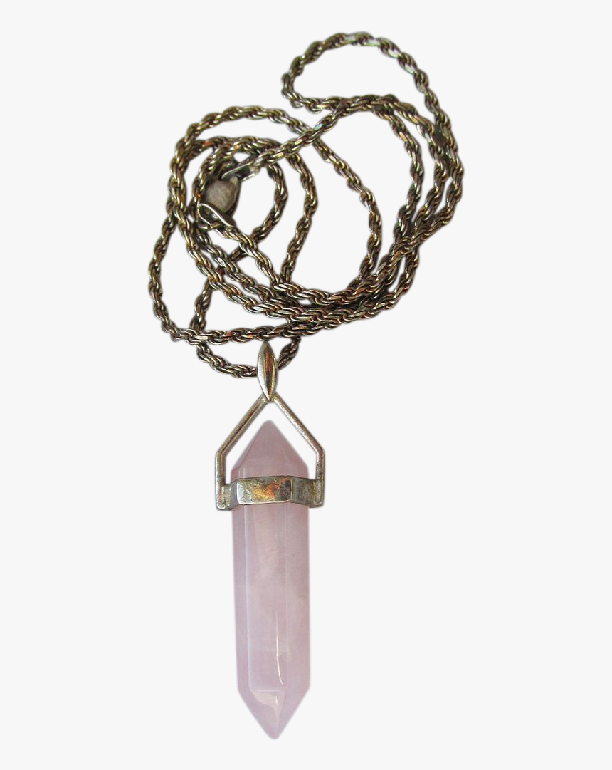 Crystal Necklace Png - Rose Quartz Crystal Necklace Charm, Transparent Png, Free Download