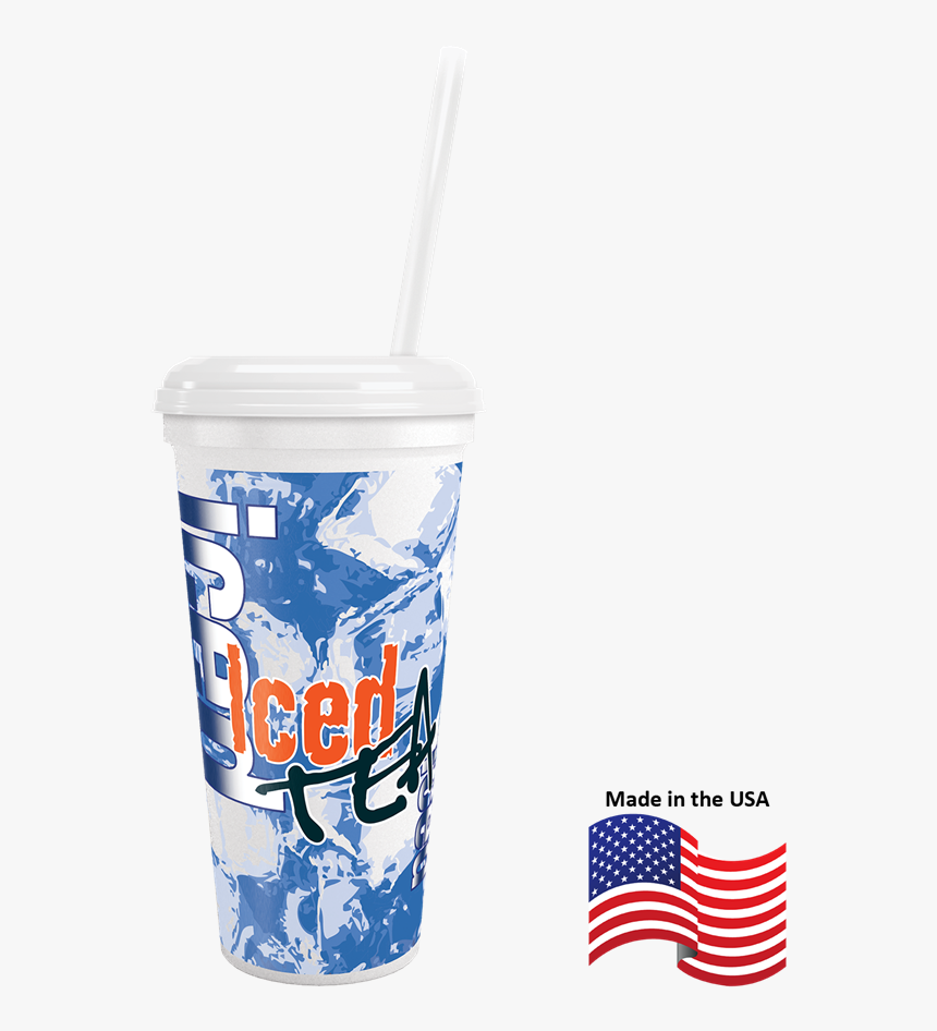 32 Oz Iced Tea Cup With Lid And Straw - Dessert, HD Png Download, Free Download