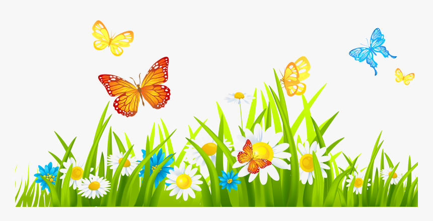 Grass With Flowers Clipart Png, Transparent Png, Free Download