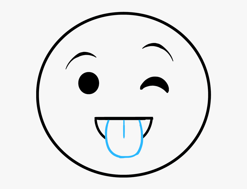 How To Draw Tongue Out Emoji - Drawing, HD Png Download, Free Download