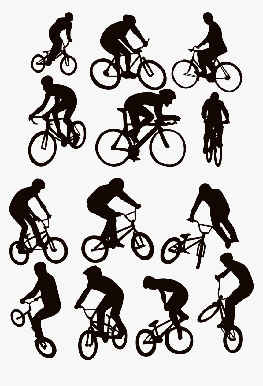 Cycling Silhouette Sport - Black Silhouette Png Cycling, Transparent Png, Free Download