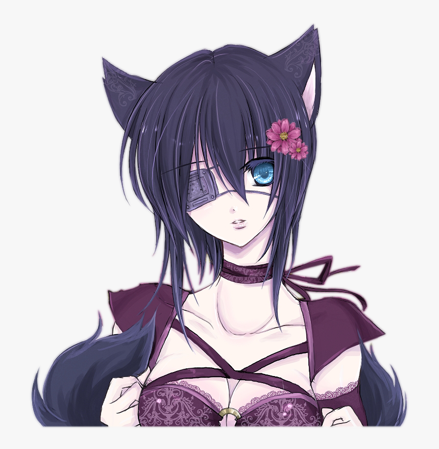 Neko Girl Eye Patch , Png Download - Anime Neko Girl With Eye Patch, Transparent Png, Free Download