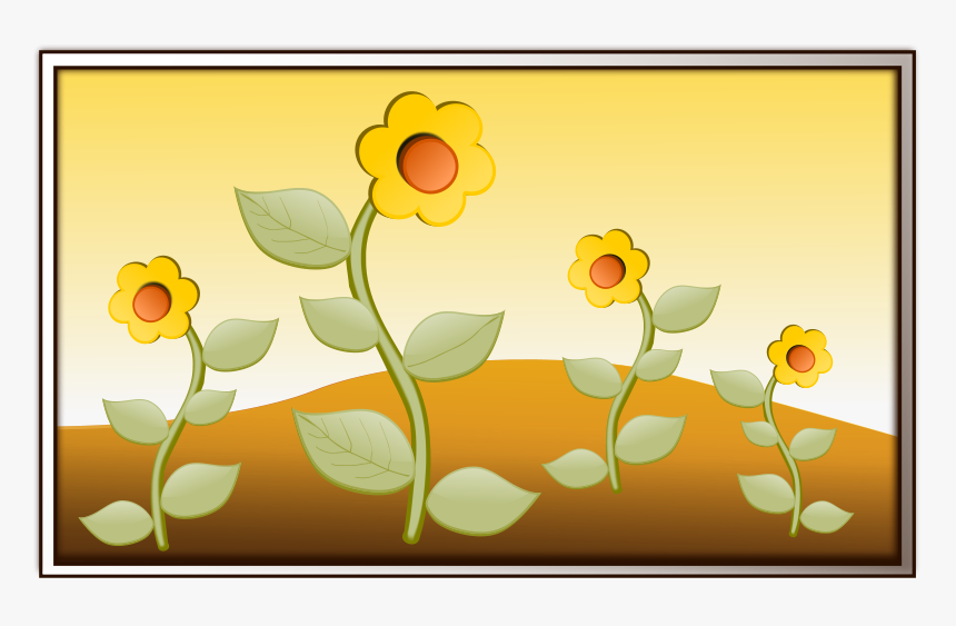 Free Vector Flowers In Field - Garden Clip Art, HD Png Download, Free Download