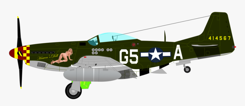 Vector Mustang Plane - P51 Mustang Coloring Pages, HD Png Download, Free Download