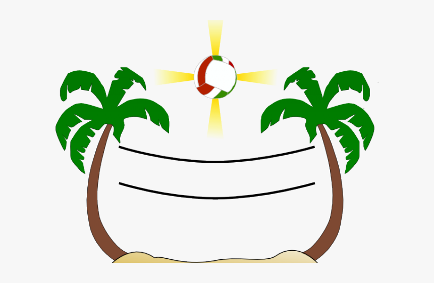 Volleyball Clipart Grass - Two Palm Trees Clip Art, HD Png Download, Free Download