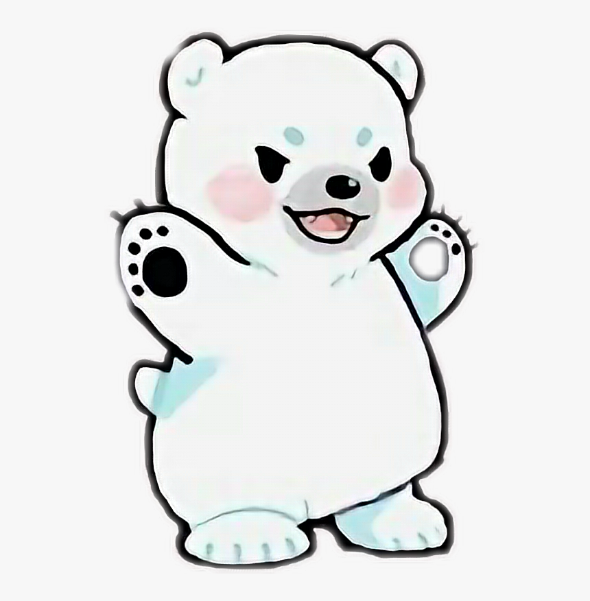 #polarbear #grr #kawaii #angry #freetoedit - Transparent Polar Bear Cartoon, HD Png Download, Free Download