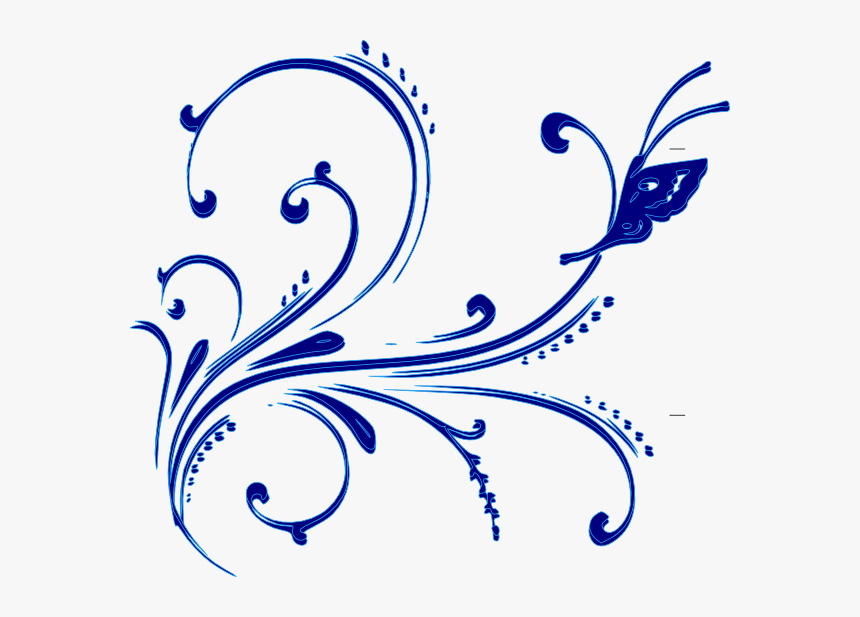 Blue Buttterfly Flourish Svg Clip Arts, HD Png Download, Free Download