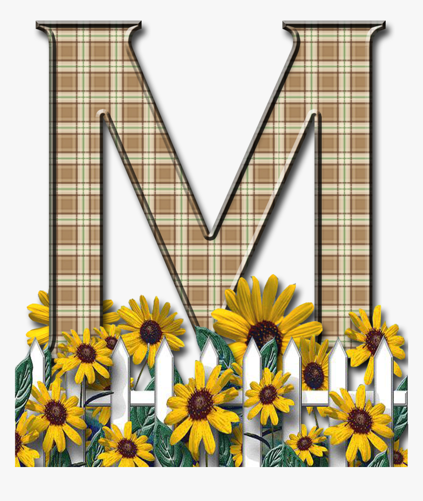 Abecedario Con Cuadrícula Y Margaritas - Sunflower Letter K Png, Transparent Png, Free Download