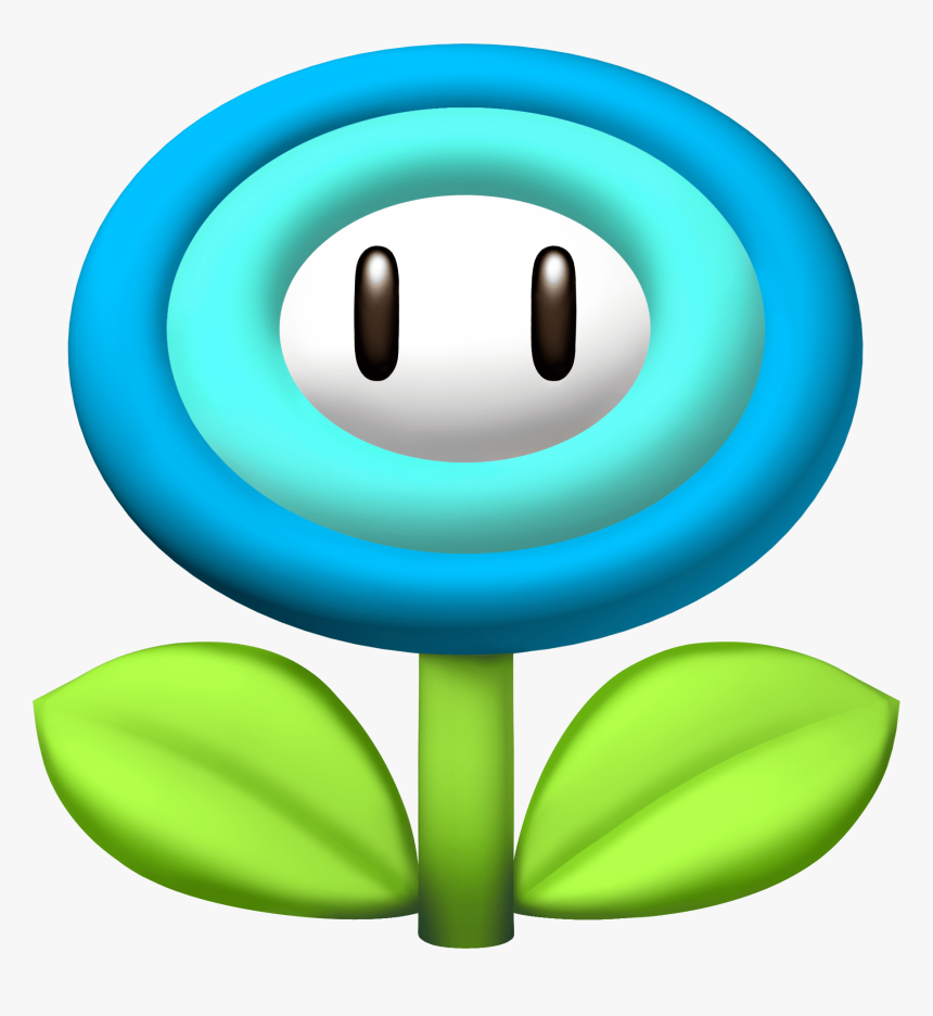 Mario Fire Flower Clipart , Png Download - Super Mario Blue Flower, Transparent Png, Free Download