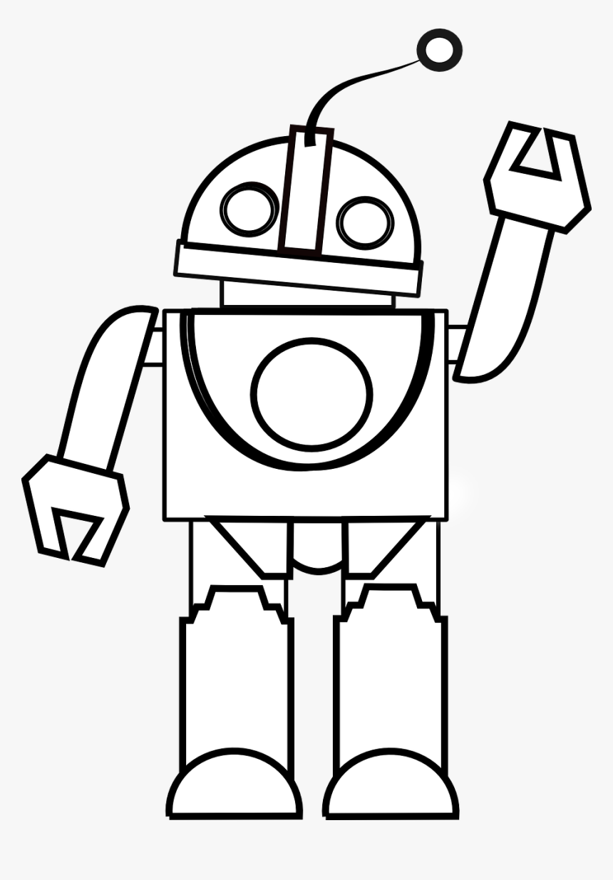 Toy Clipart Black And White - Robot Black And White, HD Png Download, Free Download