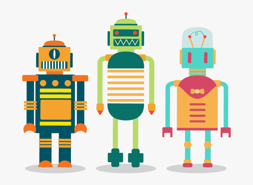 Road Clipart Robot - 7 Cartoon Robots, HD Png Download, Free Download