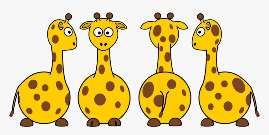 Cartoon Giraffe Svg Clip Arts - Animal Front And Back, HD Png Download, Free Download