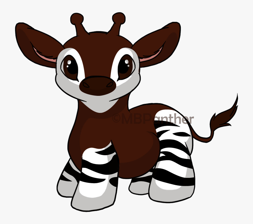 Easy Giraffe Cartoon Clipart Okapi Drawing Transparent - Cartoon Okapi, HD Png Download, Free Download